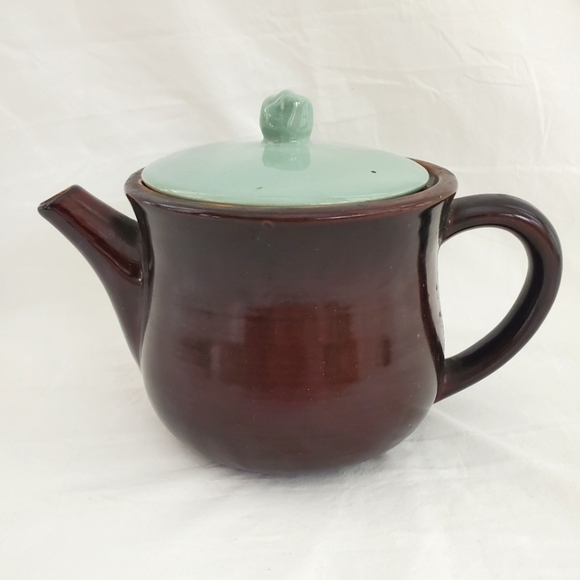 Red Wing Other - Vintage Red Wing Green Lid Brown Teapot Coffee Pot